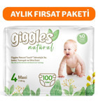 Giggles Natural 4 Numara Göbek Oyuntulu Cırtlı Bebek Bezi 100'lü