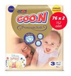 Goon Premium Soft 3 Numara Cırtlı Bebek Bezi 2x76'li