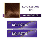 Wella Koleston 3.4 Koyu Kestane Krem Saç Boyası 2x50 ml