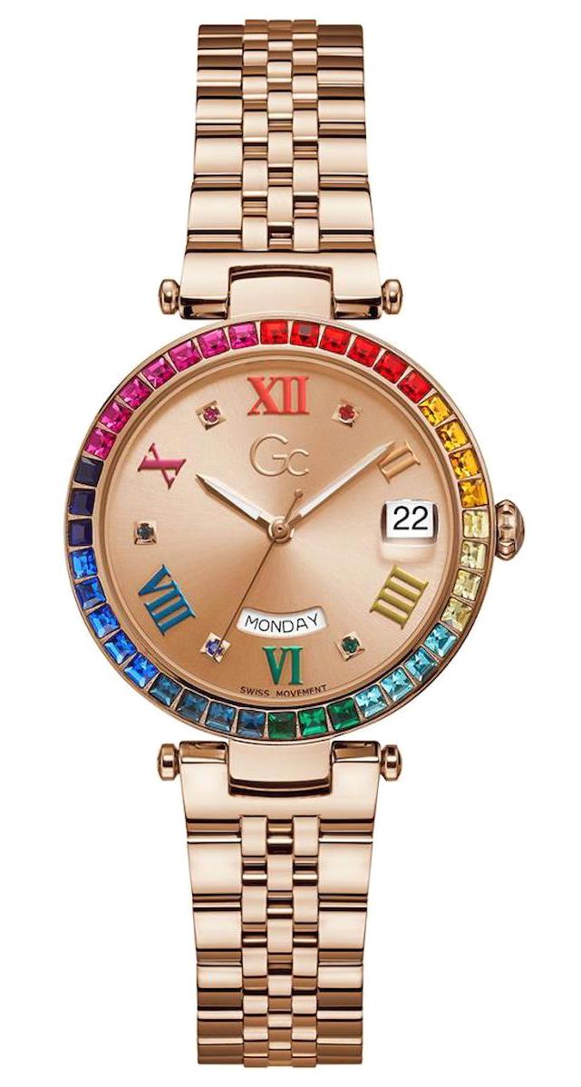 Guess GCZ01008L3MF Takvimli 34 mm Çok Renkli Çelik Kordon Analog Kadın Kol Saati