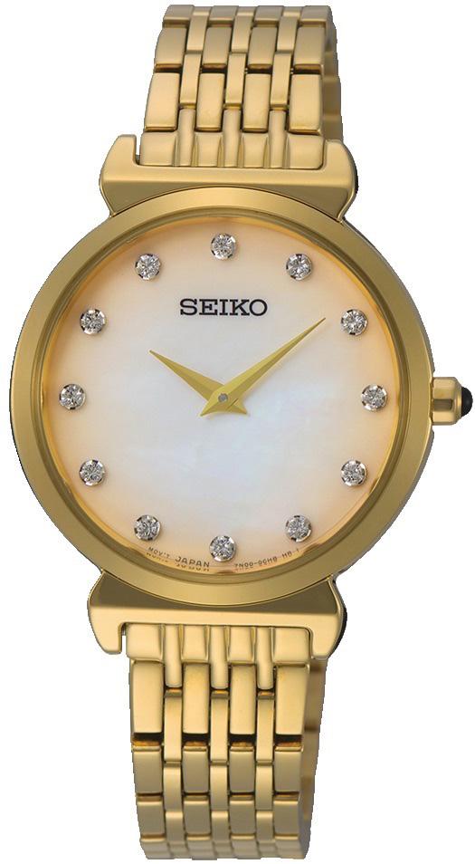 Seiko SFQ802P 30 mm Altın Çelik Kordon Analog Kadın Kol Saati