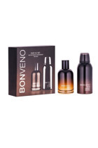 Bonveno Oud Kahverengi İkili Erkek Parfüm Deodorant Seti EDP 100 ml + 150 ml Deodorant