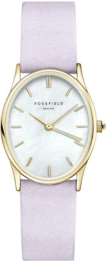 Rosefield OWLLG.OV04 29 mm Lila Deri Kordon Analog Kadın Kol Saati