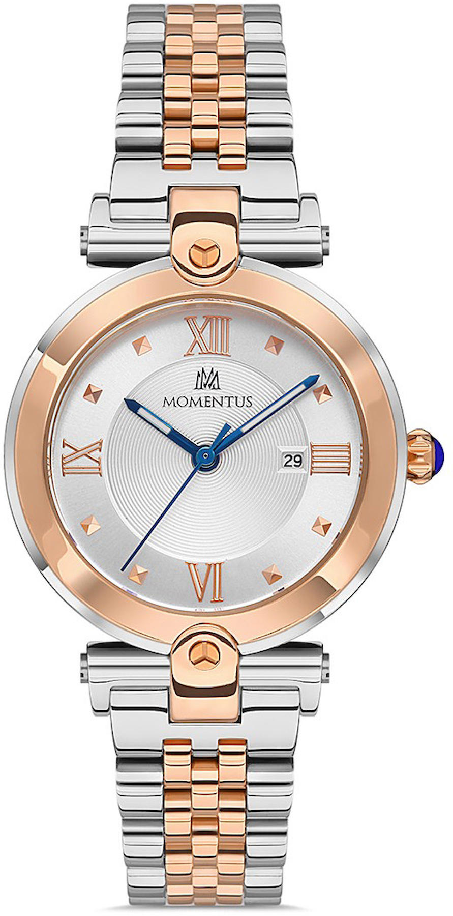 Momentus CS380T-02SR Takvimli 32 mm Gri-Rose Gold Çelik Kordon Analog Kadın Kol Saati