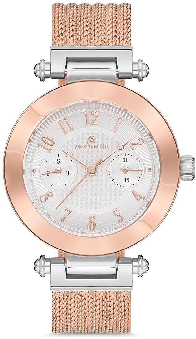 Momentus CS362R-02SR Takvimli 36 mm Rose Gold Hasır Kordon Analog Kadın Kol Saati