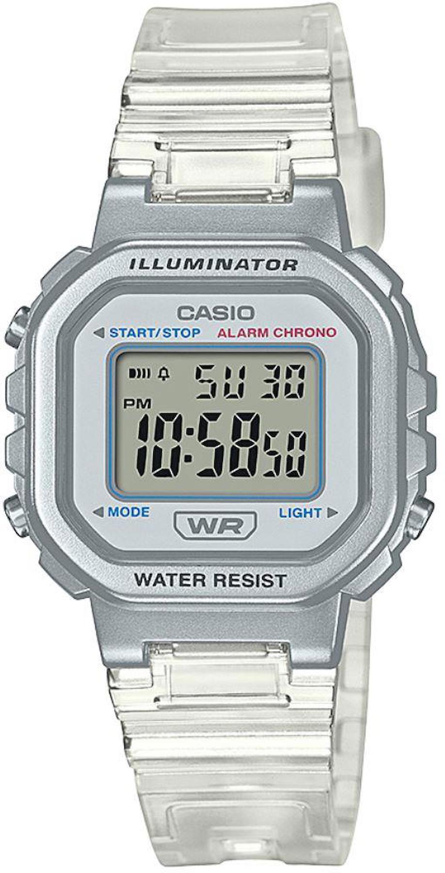 Casio LA-20WHS-7ADF Takvimli 30 mm Şeffaf Silikon Kordon Analog Kadın Kol Saati