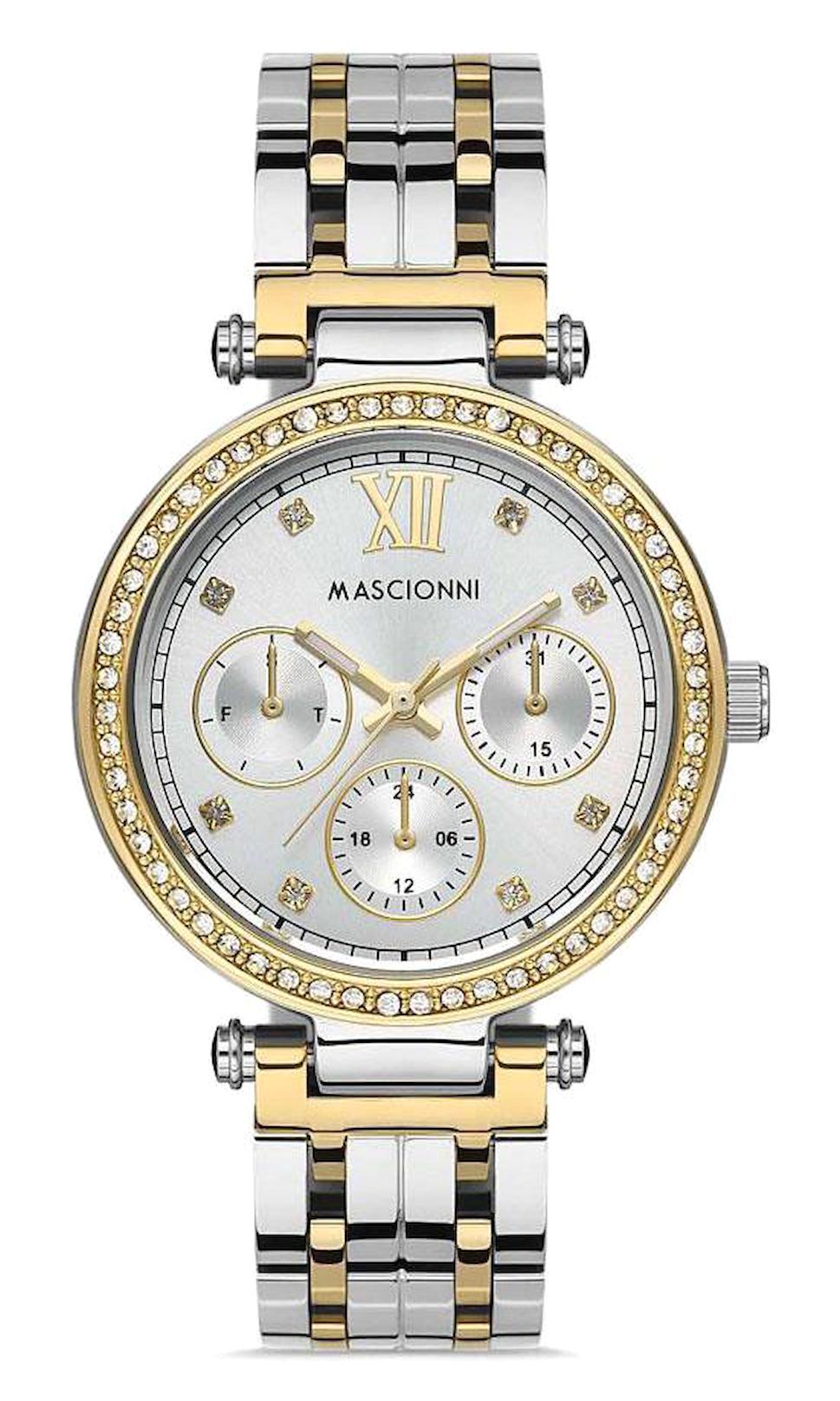 Mascionni M.1.1194.04 Takvimli 36 mm Gri Metal Kordon Analog Kadın Kol Saati