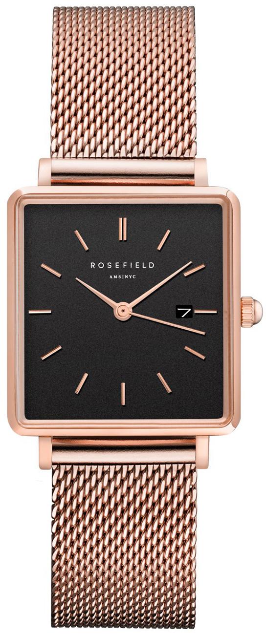 Rosefield QBMR.Q05 Takvimli 28 mm Rose Gold Çelik Kordon Analog Kadın Kol Saati