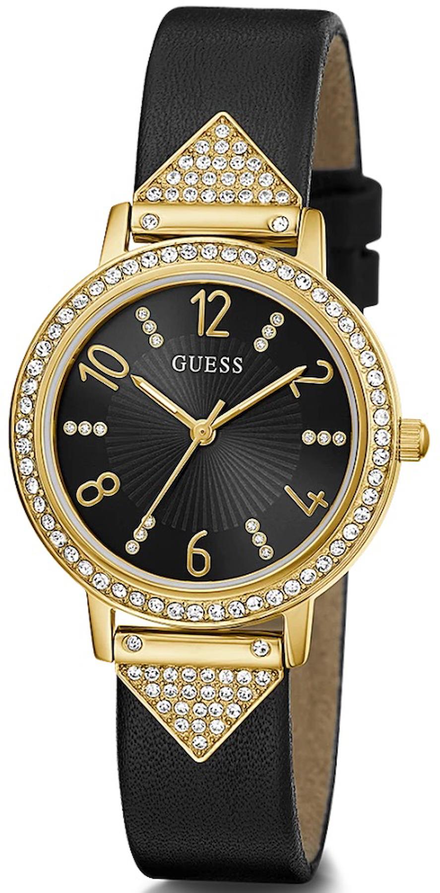 Guess GUGW0473L2 36 mm Siyah Deri Kordon Analog Kadın Kol Saati