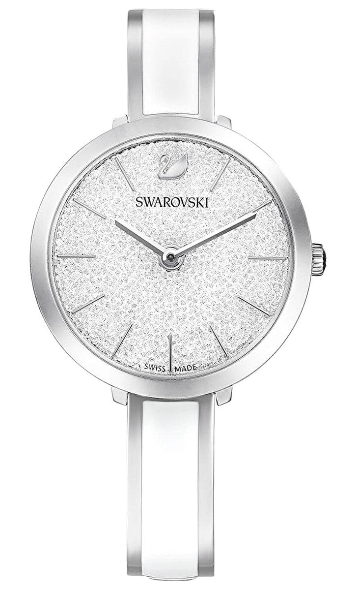 Swarovski SWR5580537 32 mm Beyaz Metal Kordon Analog Kadın Kol Saati