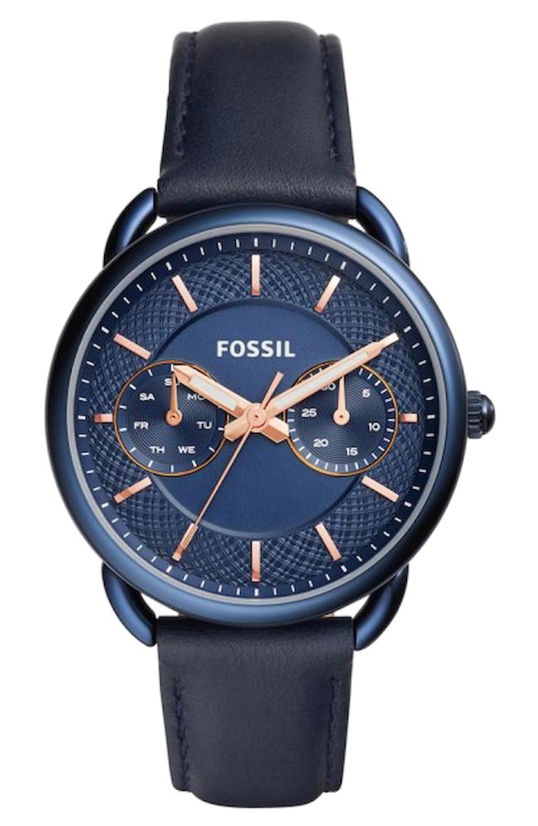 Fossil FES4092 44 mm Lacivert Deri Kordon Analog Kadın Kol Saati