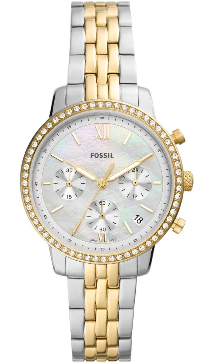 Fossil FES5216 36 mm Altın-Gri Çelik Kordon Analog Kadın Kol Saati