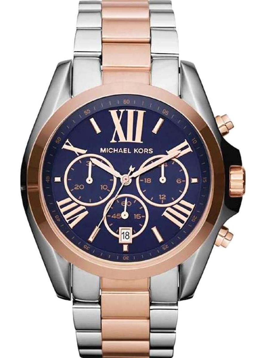 Michael Kors MK5606 Takvimli 42 mm Gri-Rose Gold Çelik Kordon Analog Kadın Kol Saati