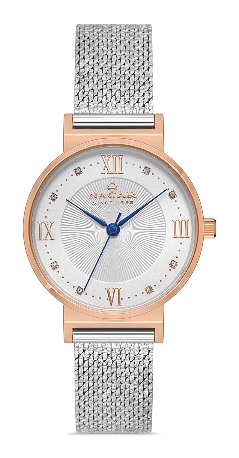 Nacar NC18-3914C631-EWMS 31 mm Gri Çelik Kordon Analog Kadın Kol Saati