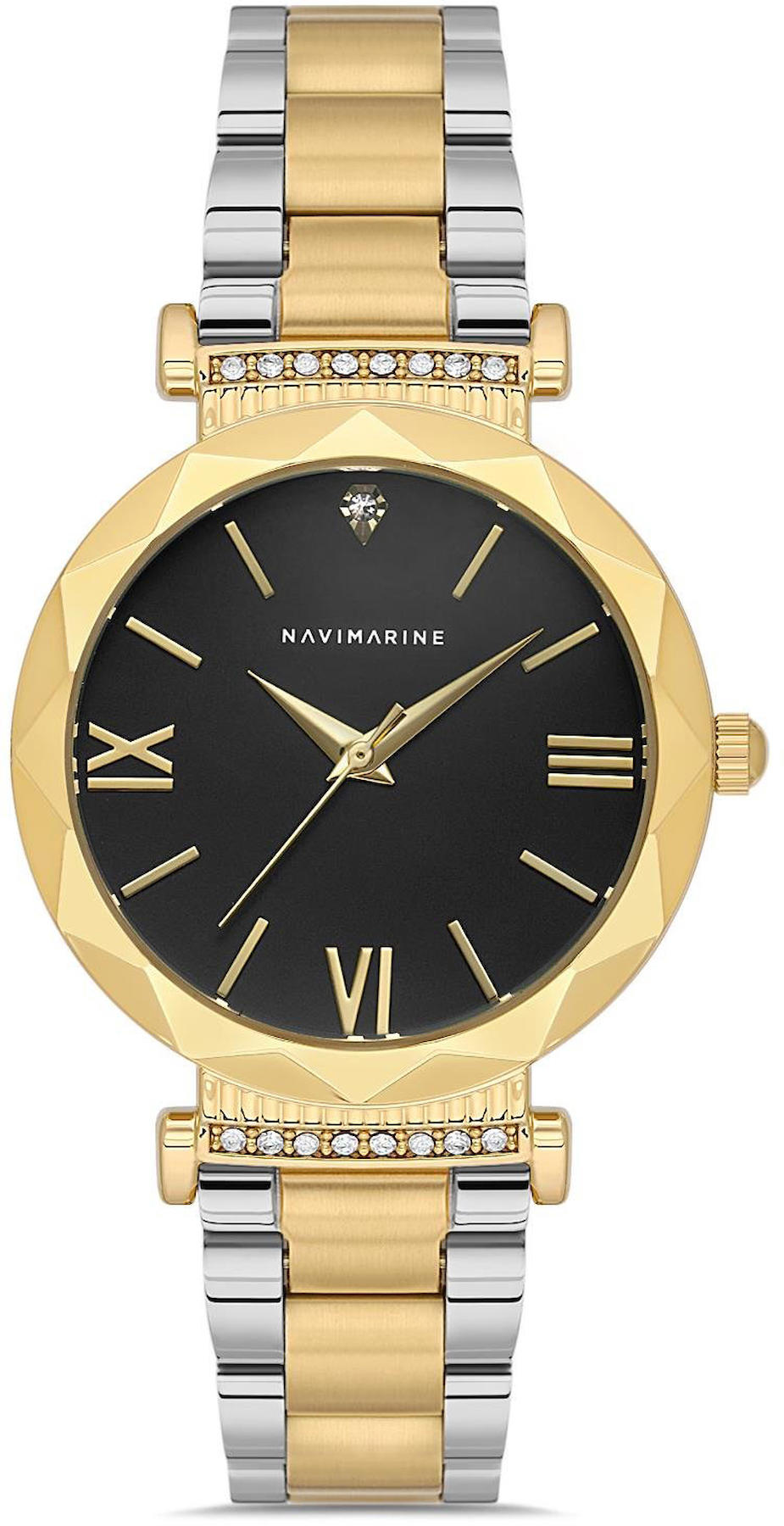 Navimarine NM109-12 34 mm Altın-Gri Çelik Kordon Analog Kadın Kol Saati