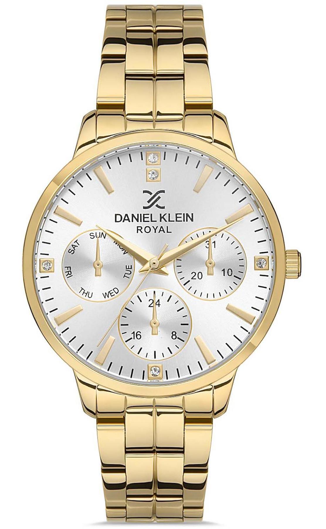 Daniel Klein DKE.1.10232.3 Takvimli 36 mm Altın Metal Kordon Analog Kadın Kol Saati