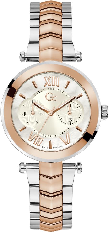 Guess GCY92001L1MF Takvimli 36 mm Gri-Rose Gold Çelik Kordon Analog Kadın Kol Saati