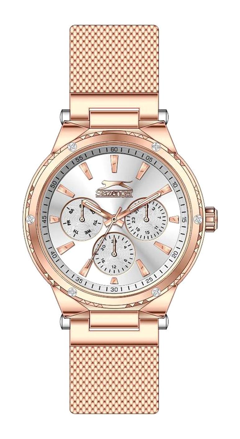 Slazenger SL.09.2166.4.05 Takvimli 39 mm Rose Gold Çelik Kordon Analog Kadın Kol Saati