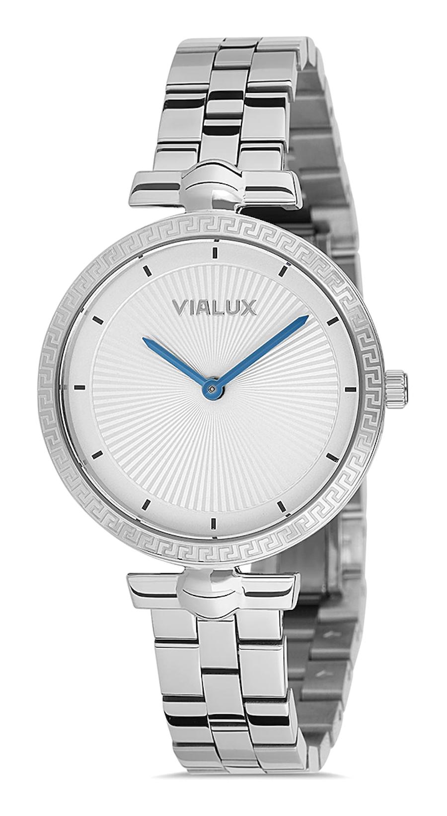 Vialux LJ480S-02SS 30 mm Gri Çelik Kordon Analog Kadın Kol Saati