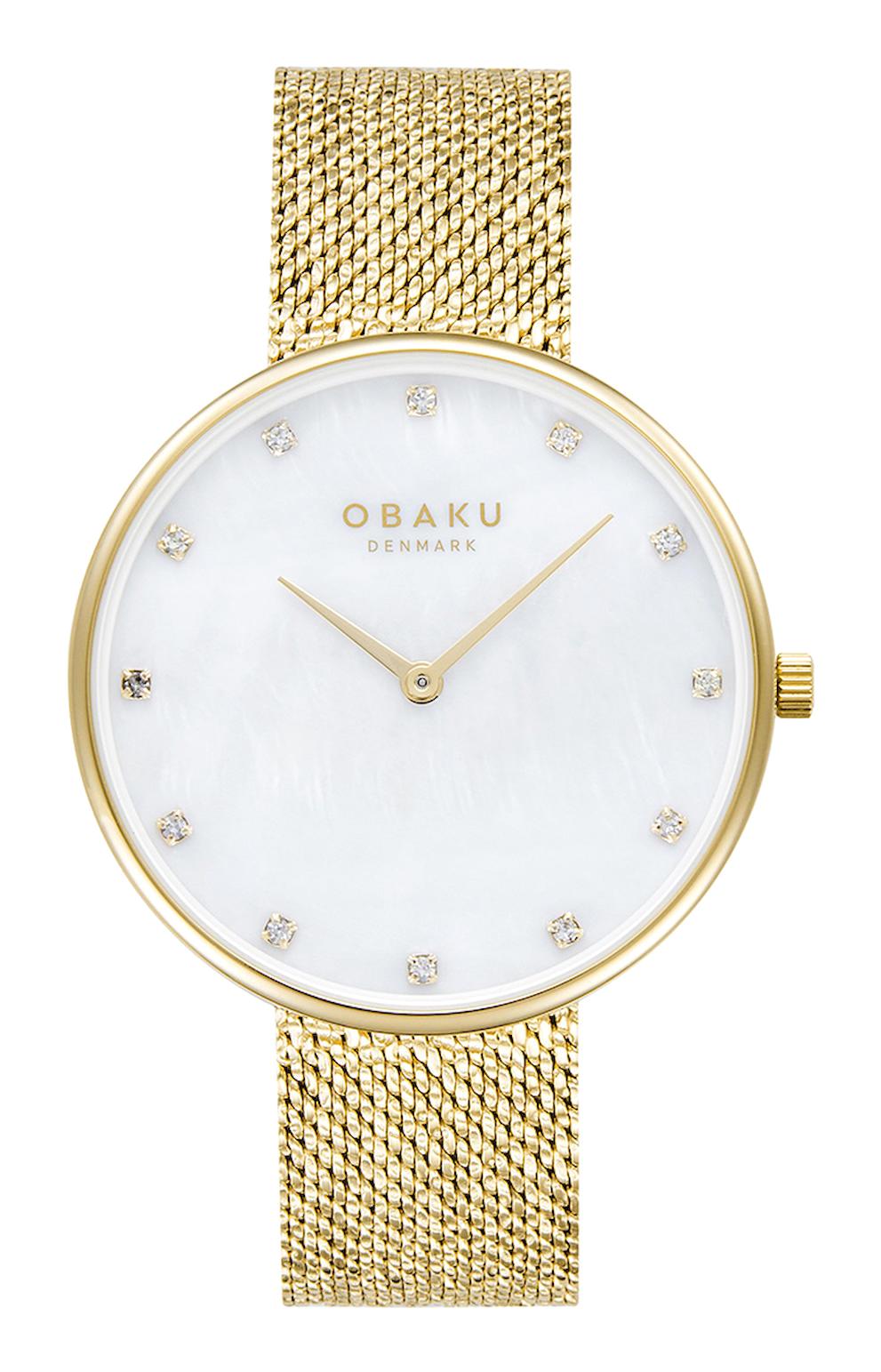 Obaku Denmark V288LXGWHG 36 mm Altın Hasır Kordon Analog Kadın Kol Saati