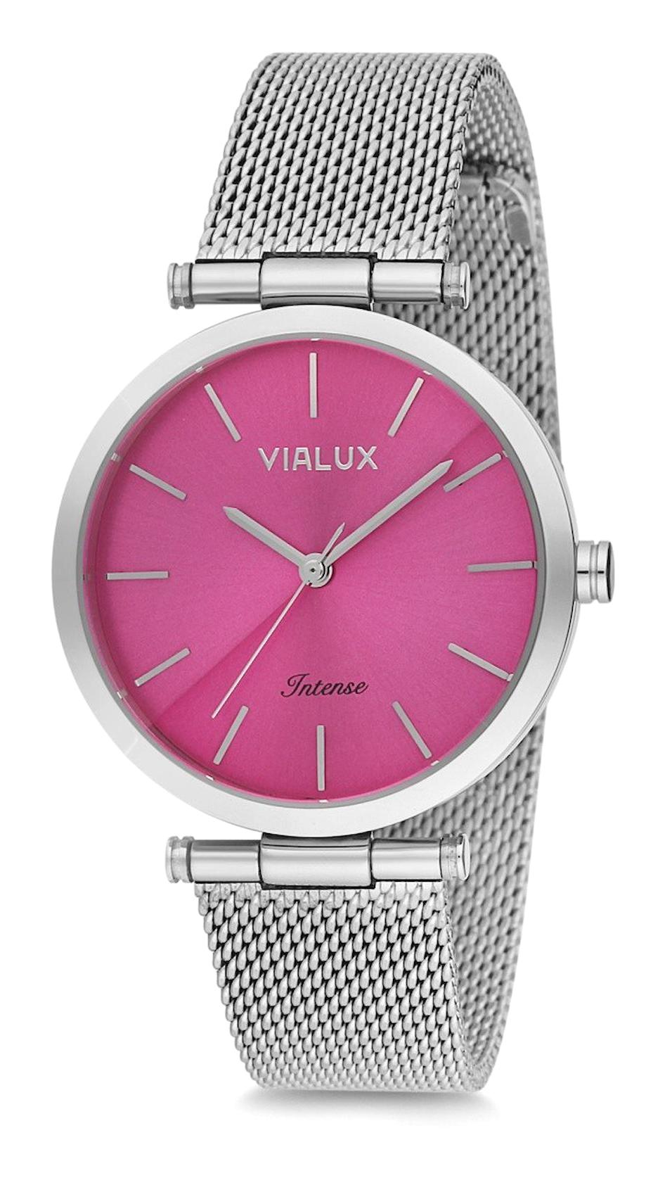 Vialux LJ767S-14SS 34 mm Gri Plastik Kordon Analog Kadın Kol Saati