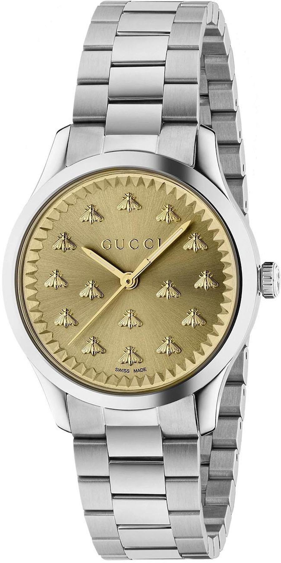 Gucci YA1265035 34 mm Gri Çelik Kordon Analog Kadın Kol Saati