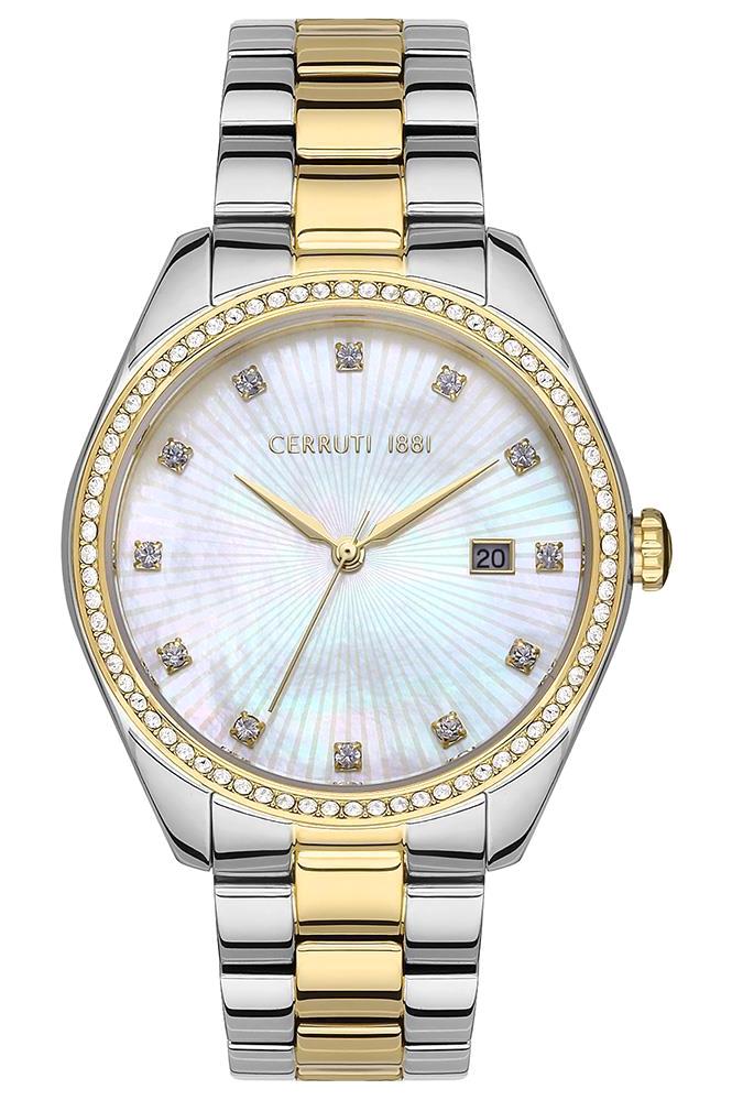 Cerruti 1881 CIWLH2229804 38 mm Altın-Gri Çelik Kordon Analog Kadın Kol Saati