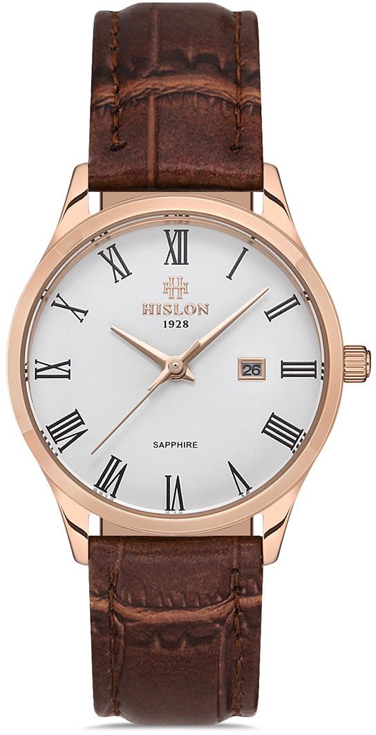 Hislon QL128R-02KR Takvimli 31 mm Kahverengi Deri Kordon Analog Kadın Kol Saati