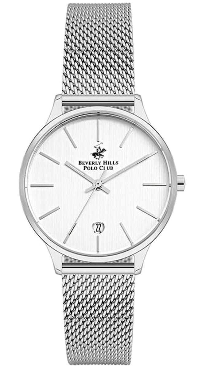 Beverly Hills Polo Club BP3061C.330 35 mm Gri Metal Kordon Analog Kadın Kol Saati