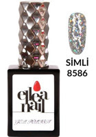 Ellea Nail 8586 Gri Işıltılı Kalıcı Simli Oje