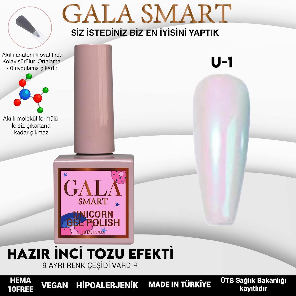 Gala Smart Unicorn U1 Mor Işıltılı Kalıcı Simli Oje