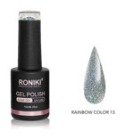 Roniki Rainbow Color 13 Gri Işıltılı Kalıcı Simli Oje