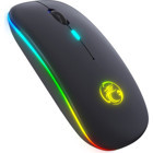 Huahai E-1300 RGB Sessiz Ergonomik Kablosuz Siyah Optik Mouse