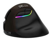 Delux M618 Mini RGB Ergonomik Dikey Makrolu Kablosuz Siyah Optik Mouse