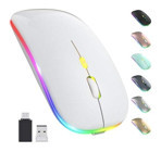 Jingyi RGB Sessiz Kablosuz Beyaz Optik Mouse