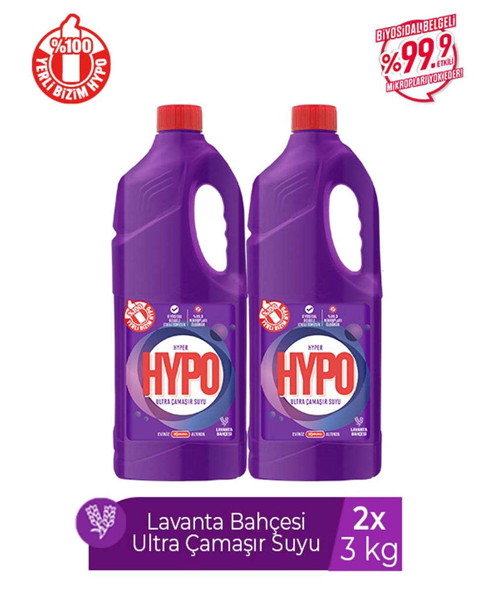 Hyper Hypo Biyosidal Belgeli Lavanta Banyo-Mutfak İçin Konsantre Sıvı Çamaşır Suyu 2x3 kg