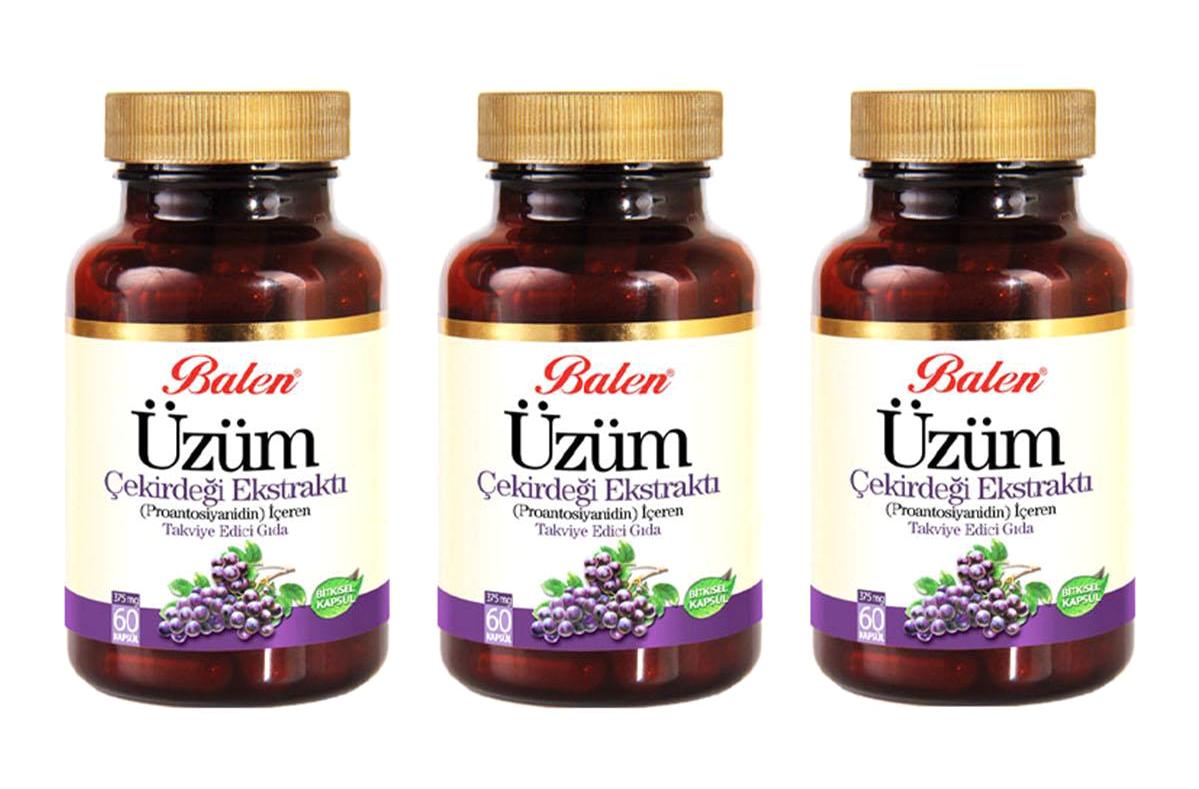 Balen Üzüm Çekirdeği Yetişkin Vitamin 3x60 Adet Kapsül