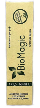 BioMagic Keratin & Argan Yağı 44.43 Kestane Organik Amonyaksız Krem Saç Boyası 60 Ml