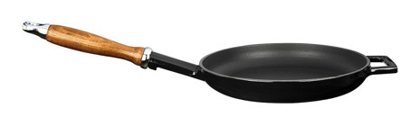 Lava Cookware Ahşap Saplı Demir Döküm 24 cm Kızartma Tava Siyah