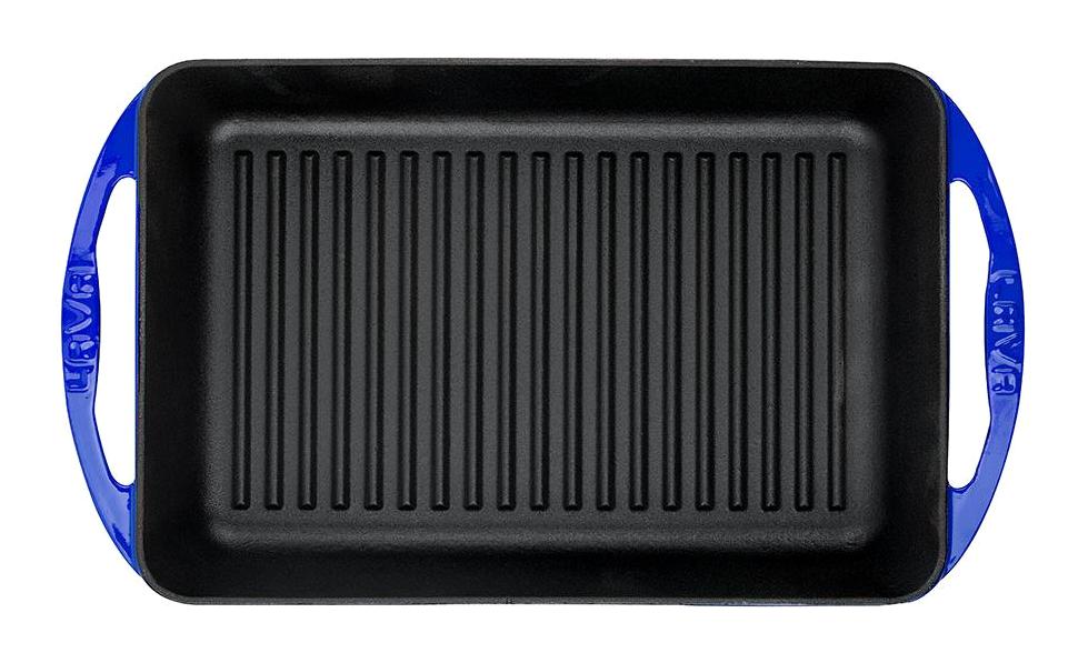 Lava Dikdörtgen Döküm 22x32 cm Grill Tava Mavi