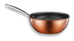 Brioni Copperfield CPF147 Çelik Saplı Seramik 26 cm Wok Tava Bronz