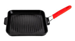 Lava Kare Silikon Saplı Döküm 24x24 cm Grill Tava Siyah