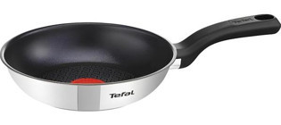 Tefal Comfort Plastik Saplı Titanyum 20 cm Düz Tava Gri