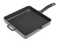 Giorsi Kare Plastik Saplı Döküm 30x30 cm Grill Tava Siyah