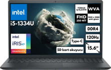 Dell Inspiron 3530 I35303407U BT94 Dahili Intel Iris Xe Graphics Intel Core i5 1334U 24 GB Ram 2 TB SSD 15.6 inç Full HD Windows 11 Pro Laptop