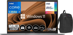 Asus Vivobook 15 X1504VA-NJ19429 Dahili Iris Xe Graphics Eligible Intel Core i7 1355U 40 GB Ram 256 GB SSD 15.6 inç Full HD Windows 11 Home Laptop + Çanta