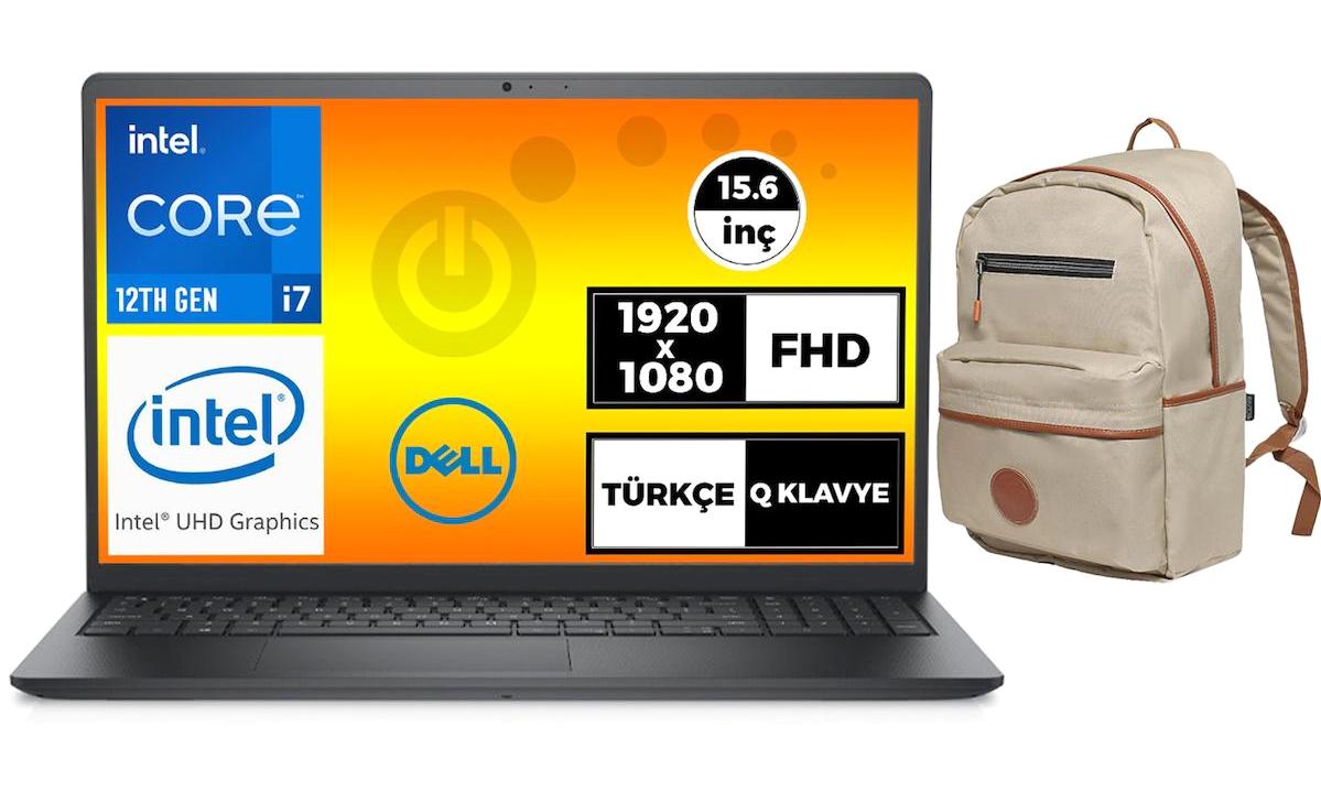 Dell Vostro 3520 N5305PVNB3520U Dahili Iris Xe Graphics Eligible Intel Core i7 1255U 16 GB Ram 512 GB SSD 15.6 inç Full HD Windows 11 Pro Laptop + Çanta