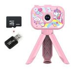 Tuomeng 2 inç Sevimli Unicorn Mini Full HD Kompakt Dijital Fotoğraf Makinesi Pembe