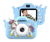 Mengtuo Sevimli Unicorn Mini Full HD Kompakt Dijital Fotoğraf Makinesi Mavi