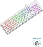 Havit Gamenote KB870L Türkçe Q RGB 104 Tuşlu Blue Kablolu Beyaz Mekanik Gaming Klavye